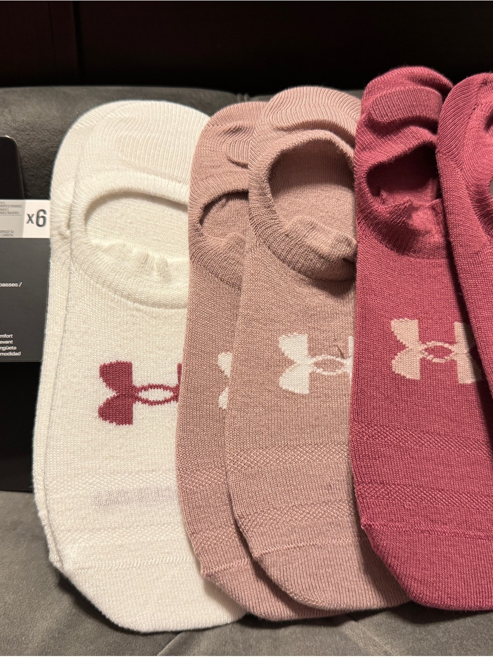 Under Armour Women’s/Men's No-Show Athletic Socks - White, Blush, Rose (6 pairs)